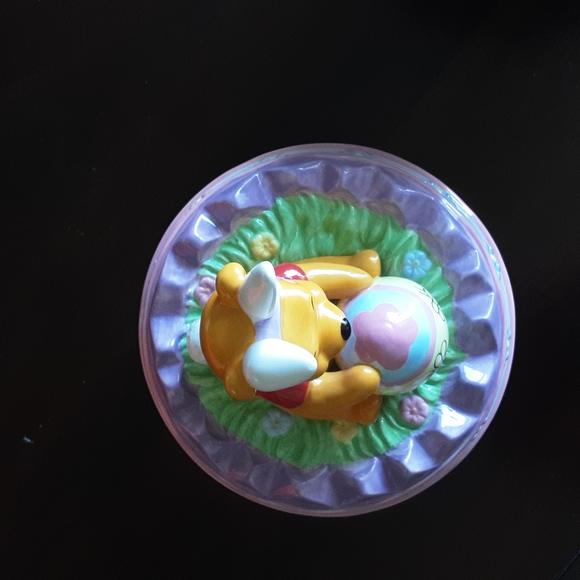 Disney Winnie the Pooh Floral Spring Easter Egg Bunny Cookie Treat Jar - Picture 5 of 7